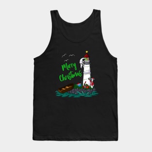 Bowling Christmas Lighthouse Tank Top